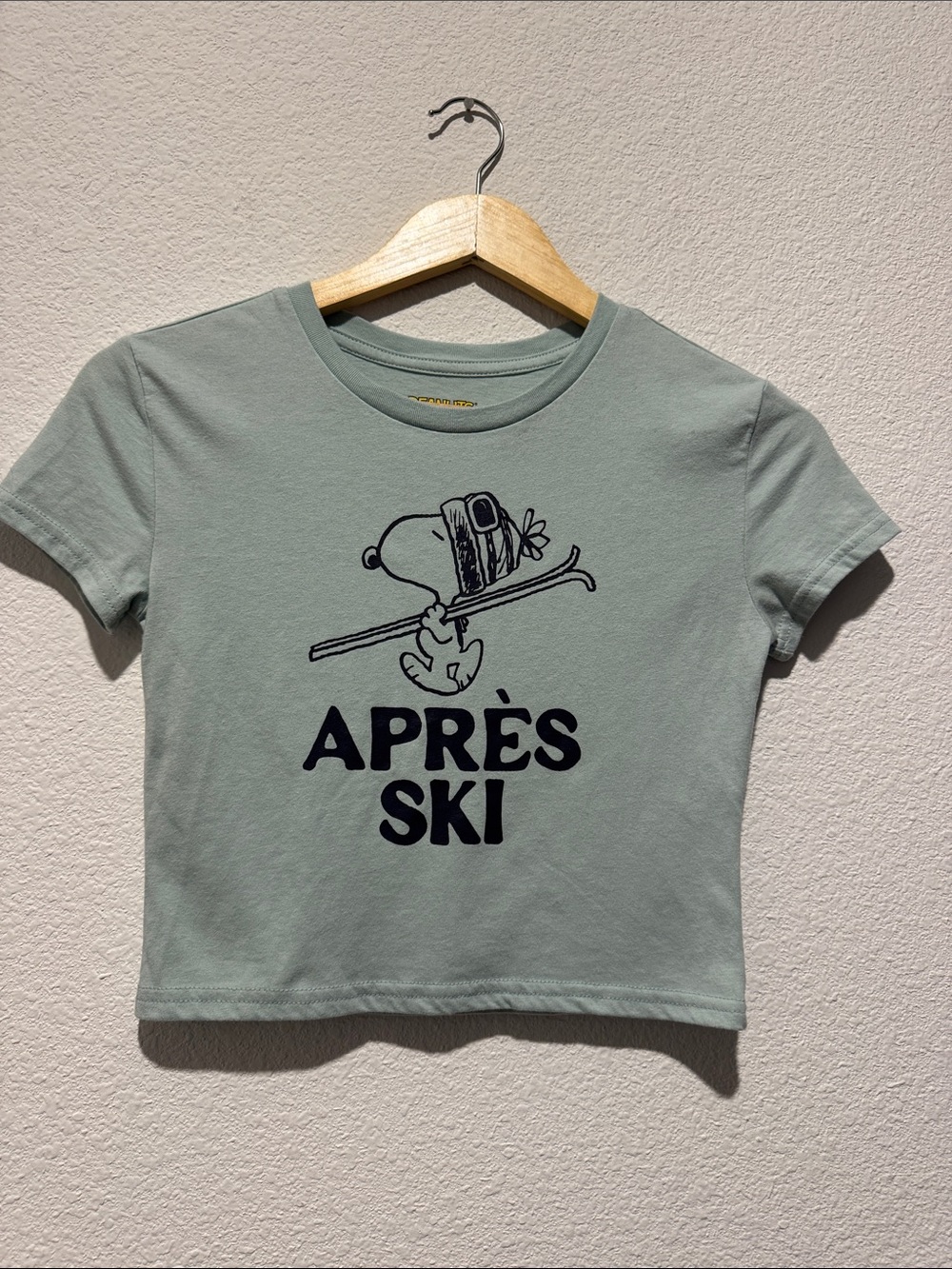 Aeropostale Sage Green snoopy Aprés Ski Graphic Tee size XS